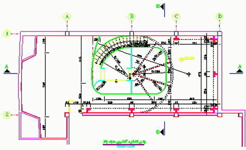 پلان اندازه گذاری کتابخانه