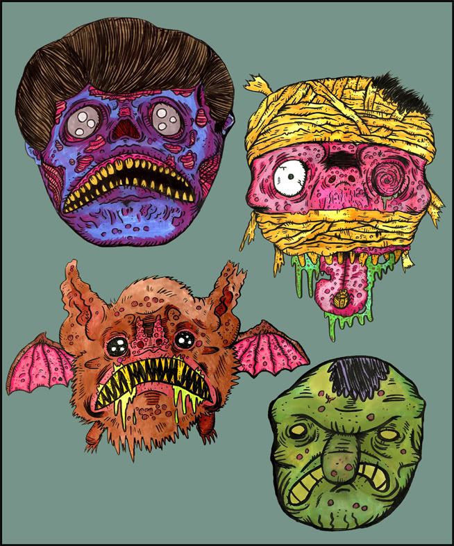 Did them with a brush pen and some prisma colors.